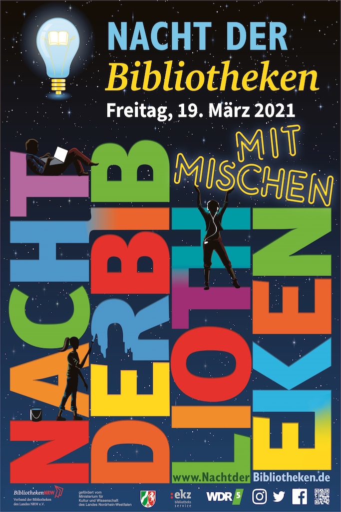 Die Stadtbüchereien Düsseldorf beteiligen sich an der landesweiten "Nacht der Bibliotheken" digital mit einem abendfüllenden Programm aus verschiedenen Häusern,(c)Nacht der Bibliotheken Die Stadtbüchereien Düsseldorf beteiligen sich an der landesweiten "Nacht der Bibliotheken" digital mit einem abendfüllenden Programm aus verschiedenen Häusern,(c)Nacht der Bibliotheken
