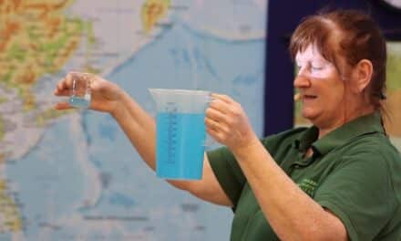 “Wieviel Süßwasser gibt es auf der Erde?” Diese und weitere Fragen wurden im “Maritimen Klassenzimmer” besprochen,©Aquazoo Löbbecke Museum