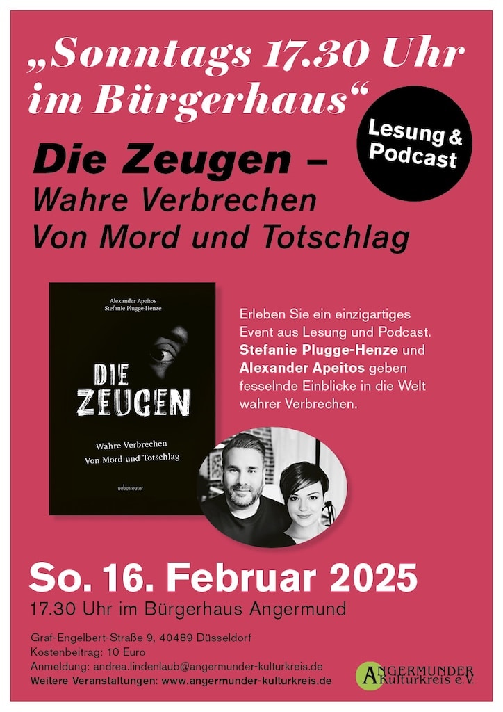 Plakat Lesung "Die Zeugen" Plakat Lesung "Die Zeugen"