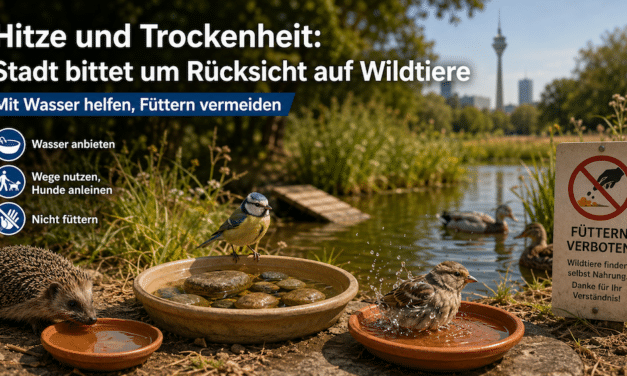 Hitze setzt Wildtieren zu: Stadt rät zu Wasser statt Futter
